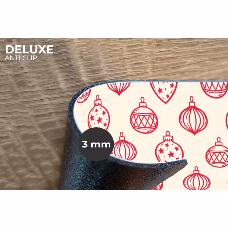 Placemat - 6 stuks - Kerstbal - Crème - Rood — 4