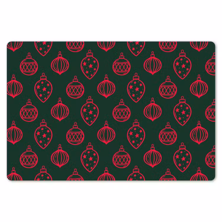 Placemat - 6 stuks - Kerstbal - Rood - Groen — 7
