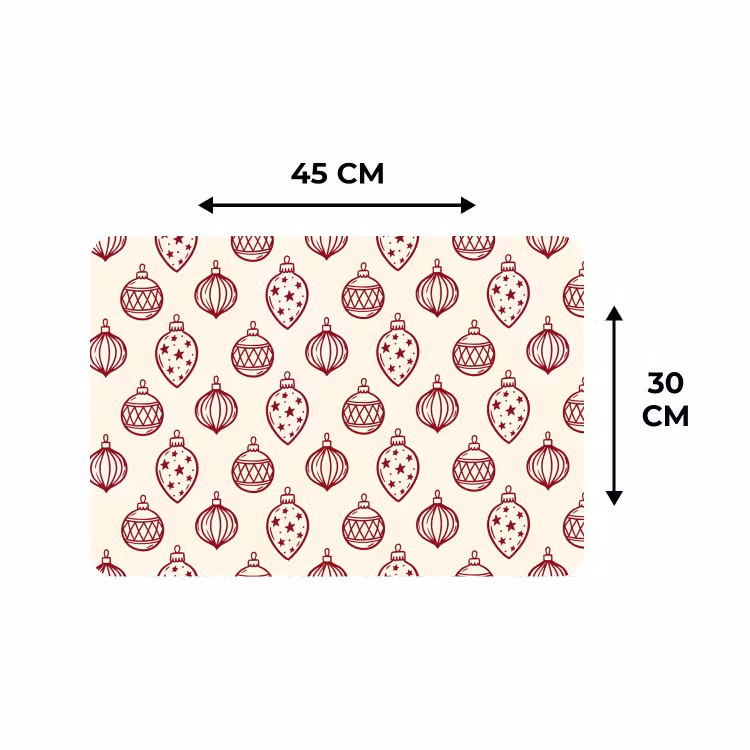 Placemat - 6 stuks - Kerstbal - Rood - Kerst — 3