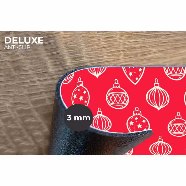 Placemat - 6 stuks - Kerstbal - Rood - Wit — 4