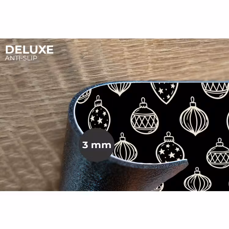 Placemat - 6 stuks - Kerstbal - Wit - Zwart — 4