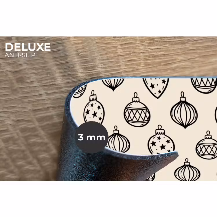 Placemat - 6 stuks - Kerstbal - Zwart - Wit — 4
