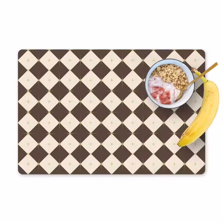 Placemat - 6 stuks - Ster - Bruin - Wit - Kerst — 1