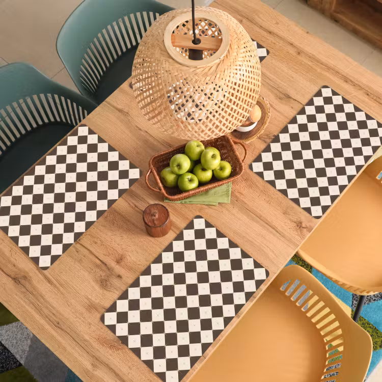 Placemat - 6 stuks - Ster - Bruin - Wit - Kerst — 6