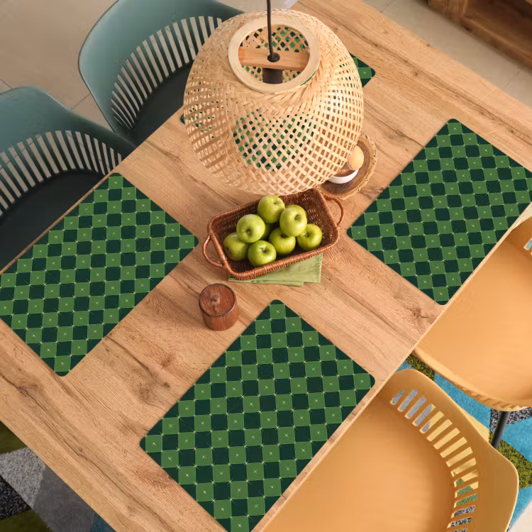 Placemat - 6 stuks - Ster - Groen - Kerst — 6