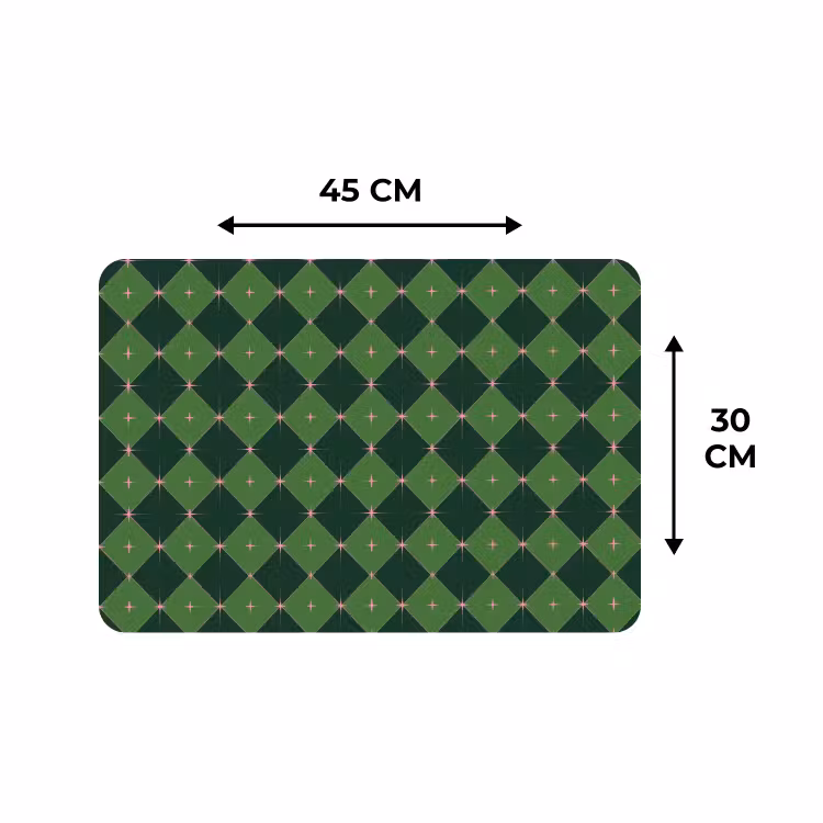 Placemat - 6 stuks - Ster - Groen - Roze - Kerst — 3