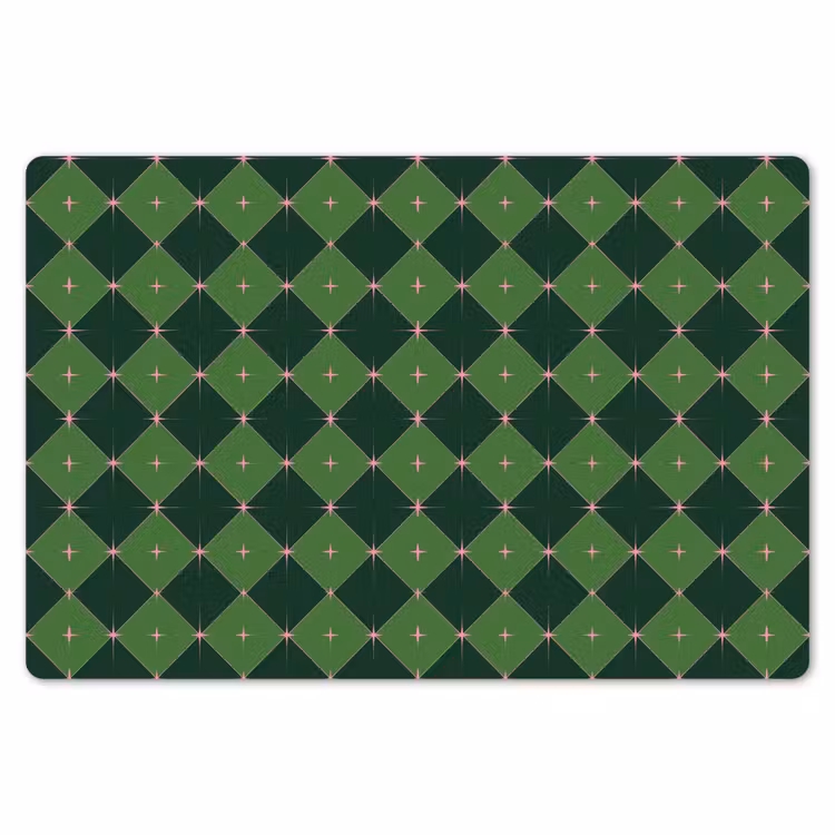 Placemat - 6 stuks - Ster - Groen - Roze - Kerst — 7