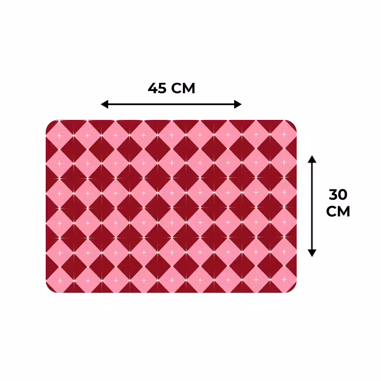 Placemat - 6 stuks - Ster - Rood - Roze - Kerst — 3