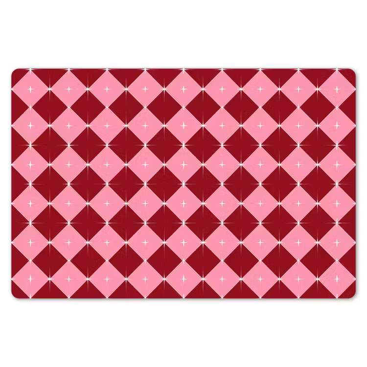 Placemat - 6 stuks - Ster - Rood - Roze - Kerst — 7