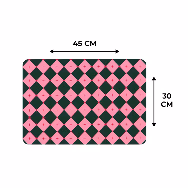 Placemat - 6 stuks - Ster - Roze - Groen - Kerst — 3