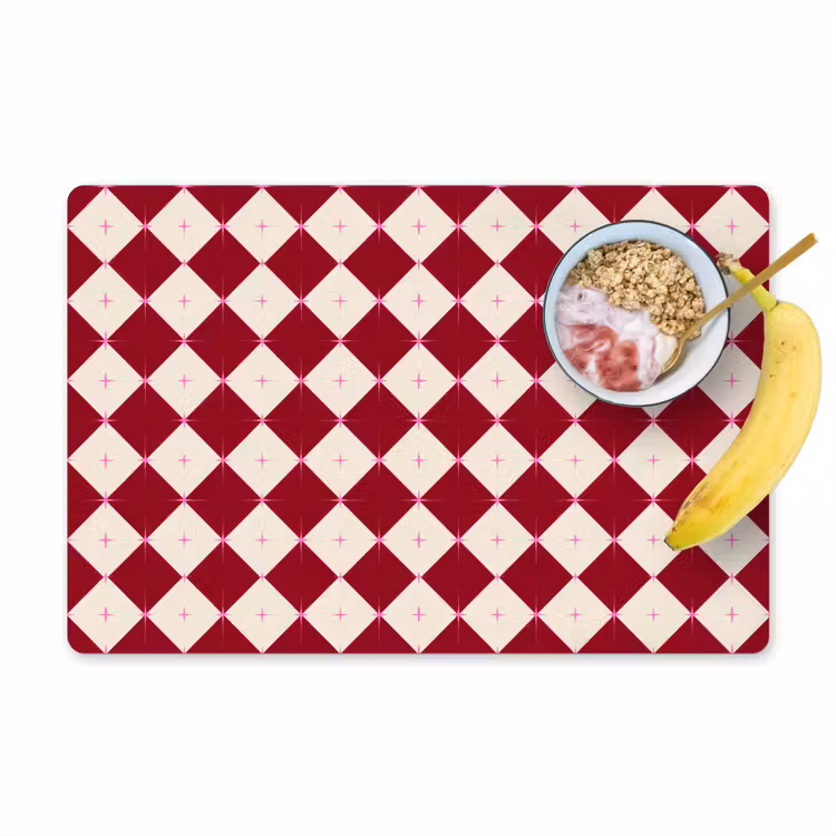 Placemat - 6 stuks - Ster - Roze - Rood - Kerst — 1