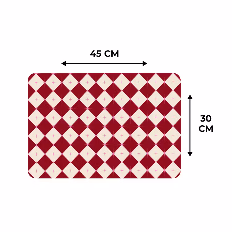 Placemat - 6 stuks - Ster - Roze - Rood - Kerst — 3