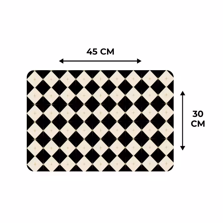 Placemat - 6 stuks - Ster - Zwart - Wit - Kerst — 3