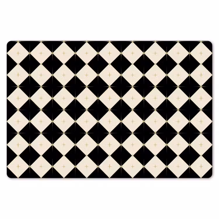 Placemat - 6 stuks - Ster - Zwart - Wit - Kerst — 7