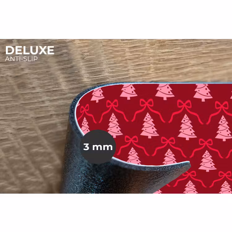 Placemat - 6 stuks - Strik - Rood - Roze - Kerst — 4