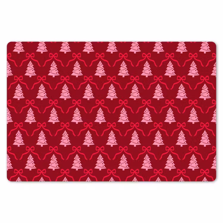 Placemat - 6 stuks - Strik - Rood - Roze - Kerst — 7