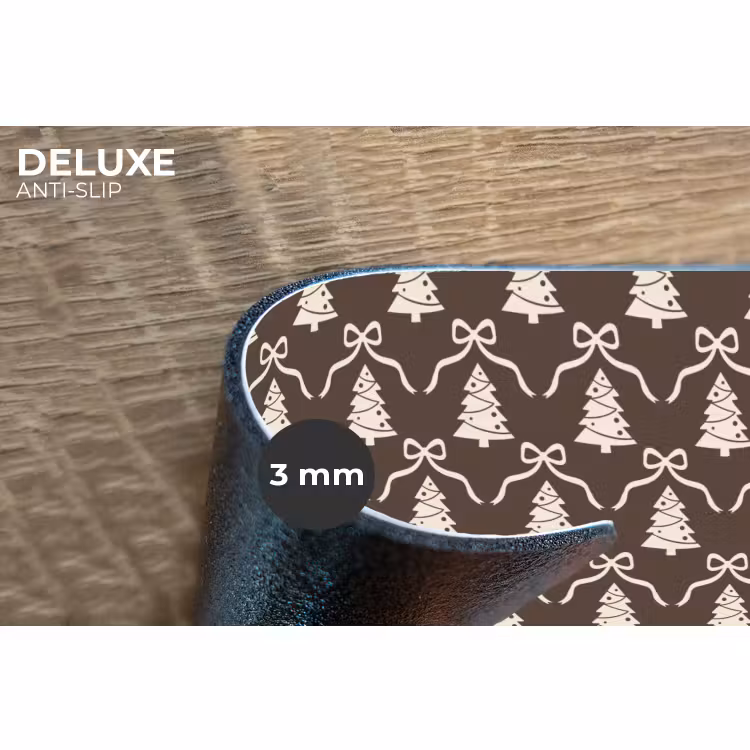 Placemat - 6 stuks - Strik - Taupe - Wit - Kerst — 4