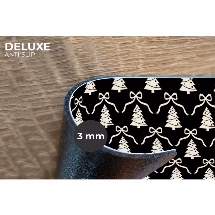 Placemat - 6 stuks - Strik - Wit - Zwart - Kerst — 4