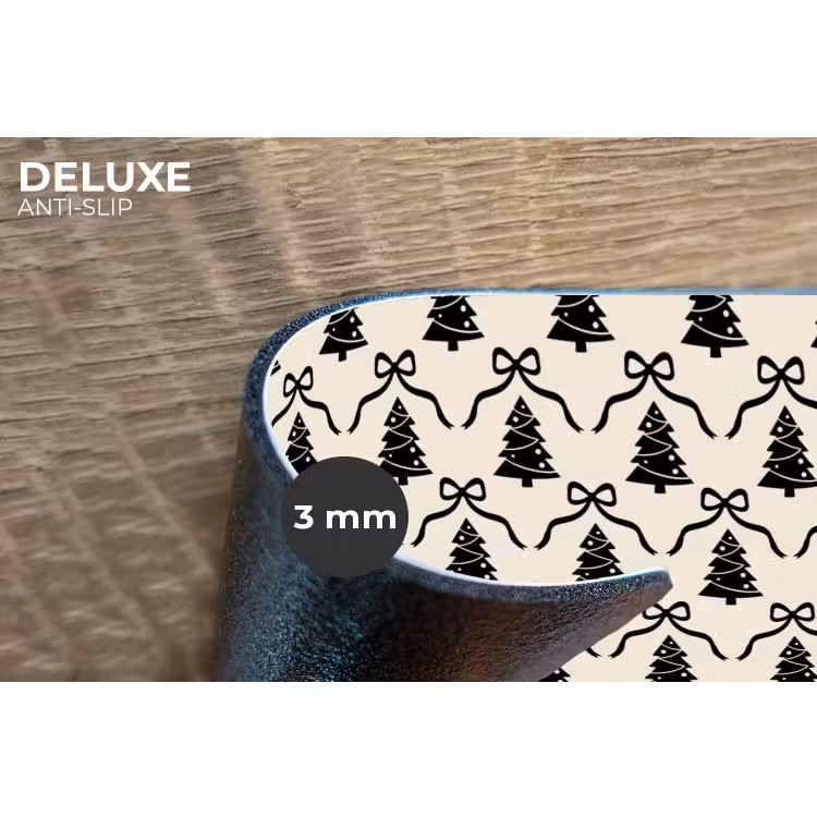 Placemat - 6 stuks - Strik - Zwart - Wit - Kerst — 4