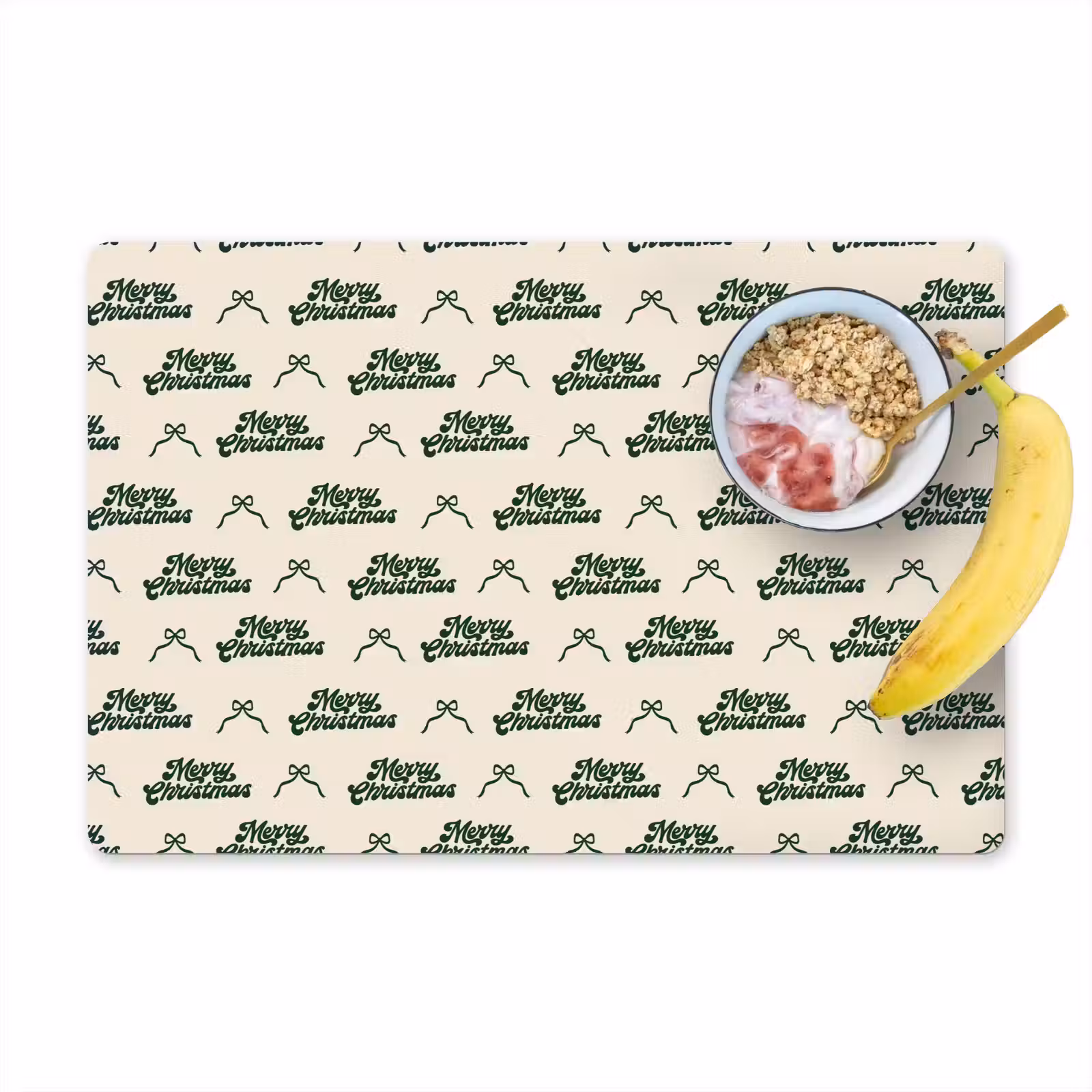 Placemat - 6 stuks - Tekst - Groen - Strik — 1