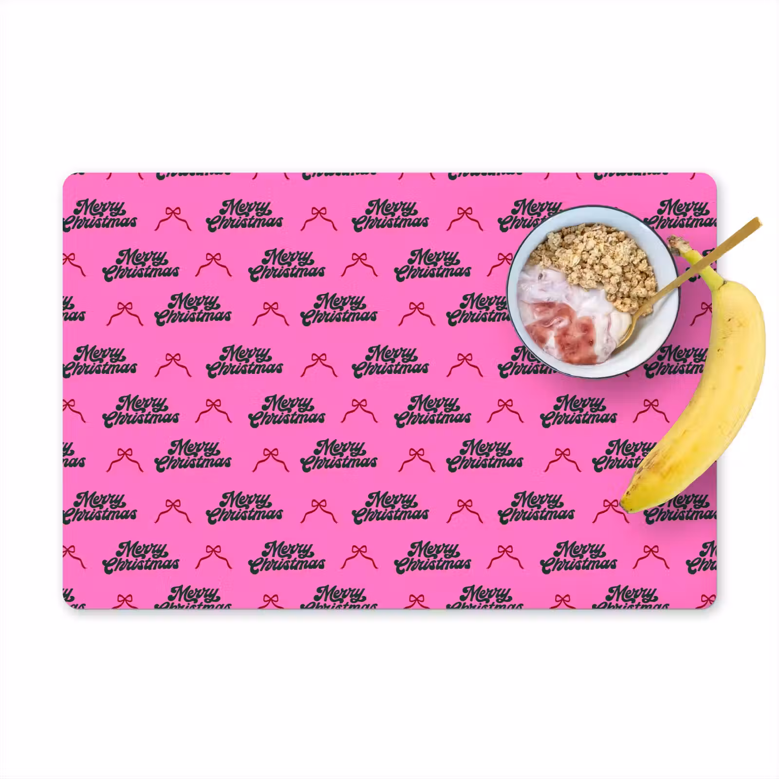 Placemat - 6 stuks - Tekst - Neon - Roze - Kerst — 1