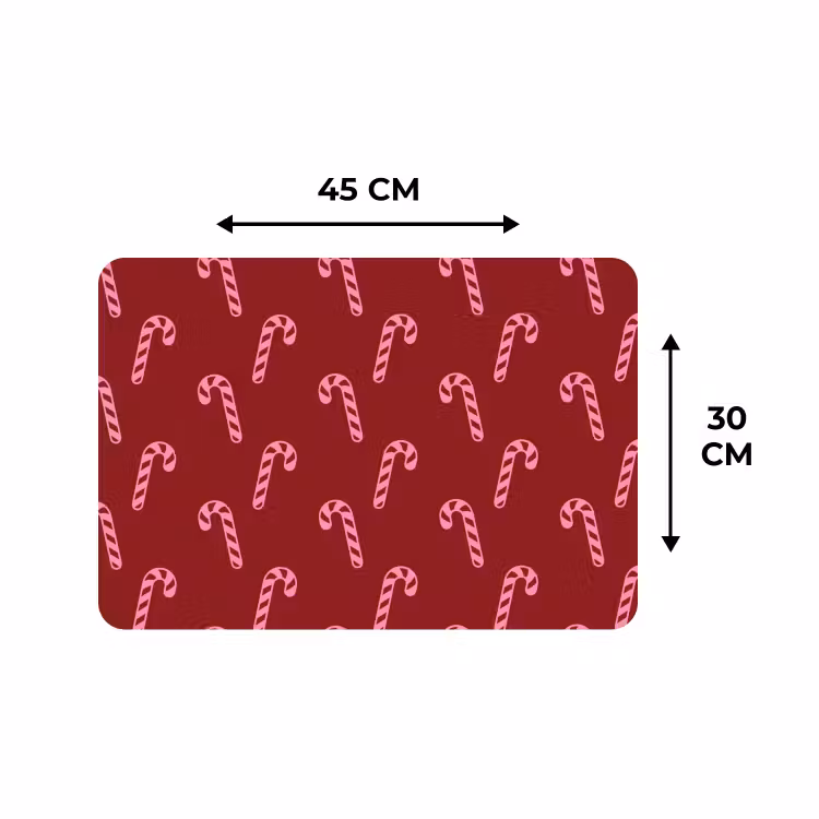 Placemat - 6 stuks - Kerst - Burgundy - Roze - Zuurstok — 3
