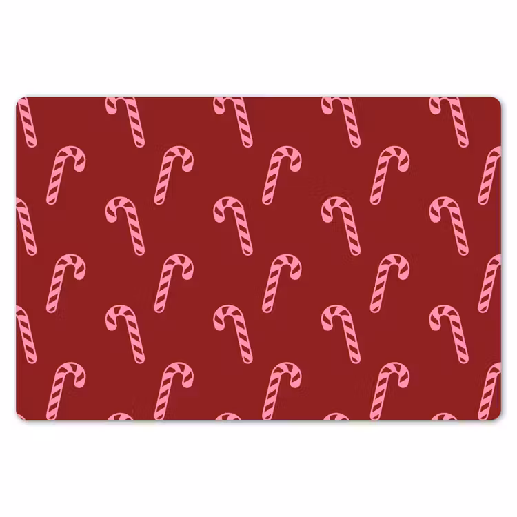 Placemat - 6 stuks - Kerst - Burgundy - Roze - Zuurstok — 7