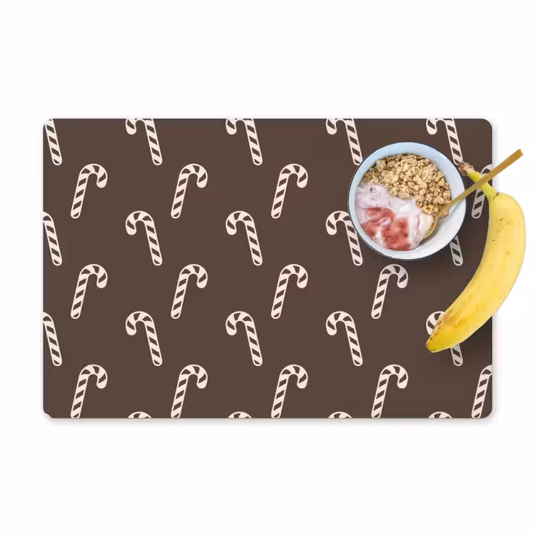 Placemat - 6 stuks - Kerst - Crème - Taupe - Zuurstok — 1