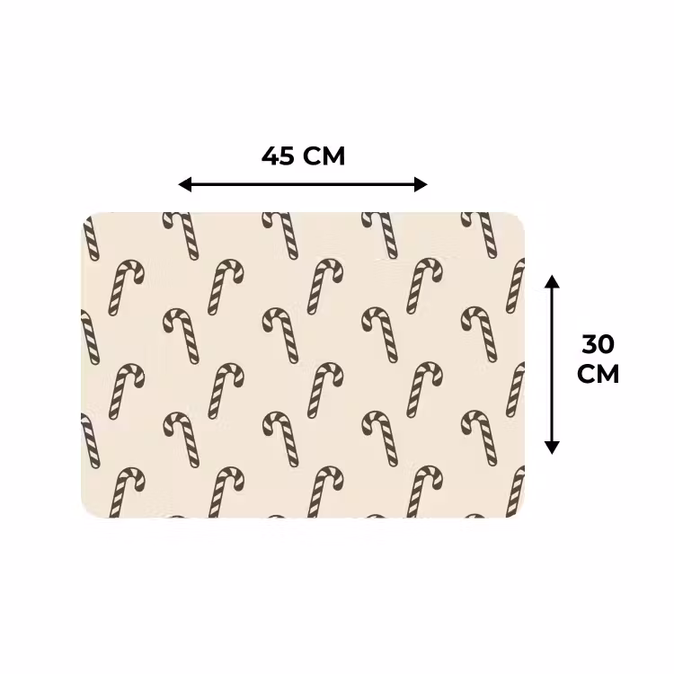 Placemat - 6 stuks - Kerst - Grijs - Crème - Zuurstok — 3