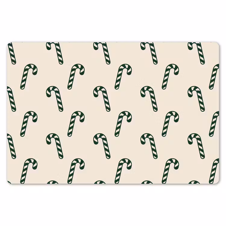 Placemat - 6 stuks - Kerst - Groen - Crème - Zuurstok — 7