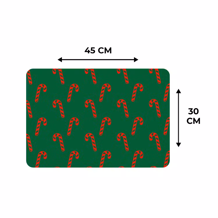 Placemat - 6 stuks - Kerst - Groen - Rood - Zuurstok — 3