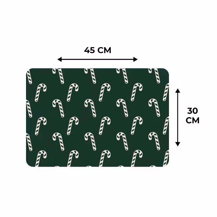 Placemat - 6 stuks - Kerst - Groen - Wit - Zuurstok — 3