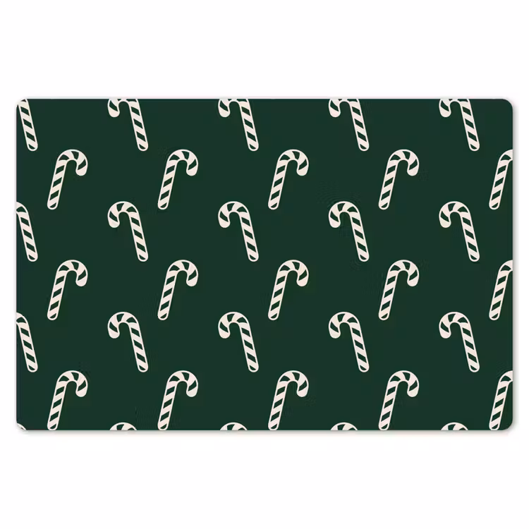 Placemat - 6 stuks - Kerst - Groen - Wit - Zuurstok — 7
