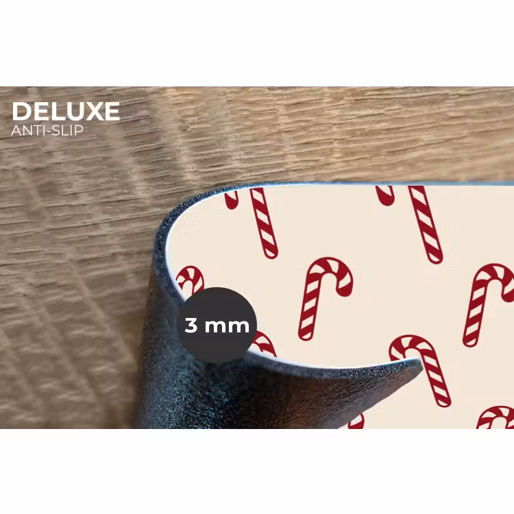 Placemat - 6 stuks - Kerst - Rood - Crème - Zuurstok — 4