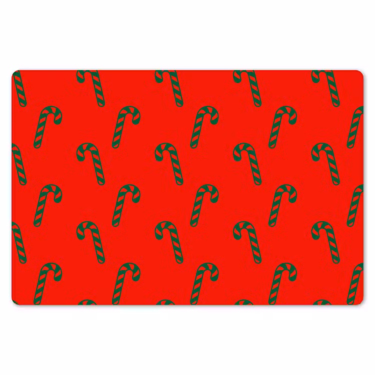 Placemat - 6 stuks - Kerst - Rood - Groen - Zuurstok — 7