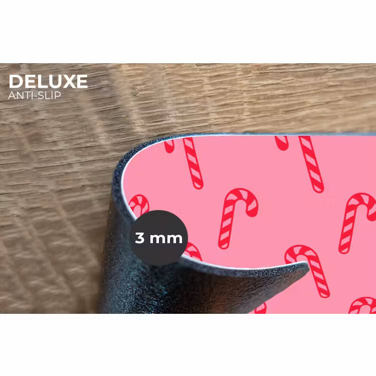Placemat - 6 stuks - Kerst - Rood - Roze - Zuurstok — 4