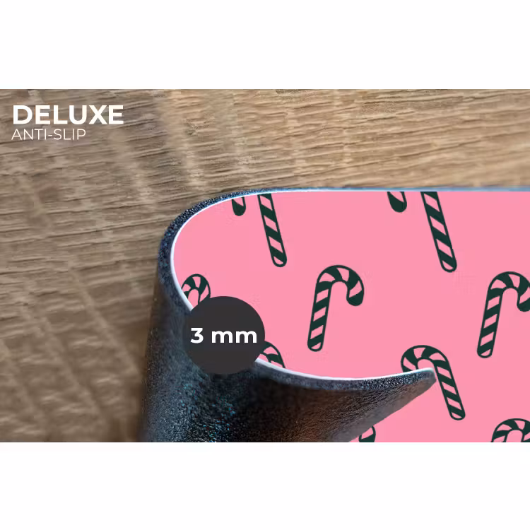 Placemat - 6 stuks - Kerst - Roze - Groen - Zuurstok — 4