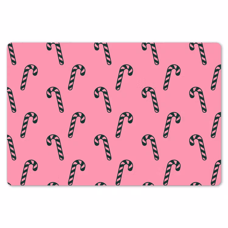 Placemat - 6 stuks - Kerst - Roze - Groen - Zuurstok — 7