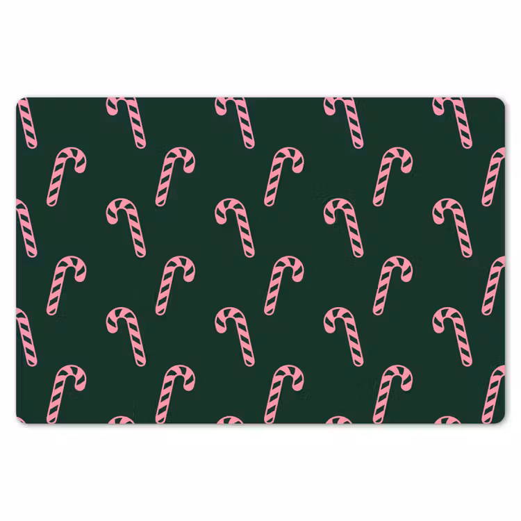 Placemat - 6 stuks - Kerst - Roze - Groen - Zuurstok — 7