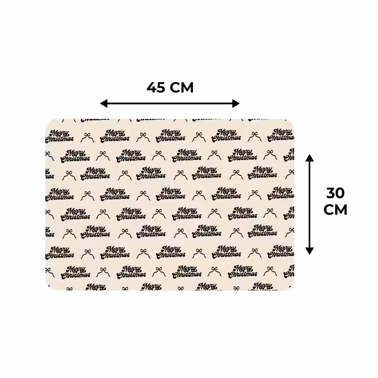 Placemat - 6 stuks - Tekst - Crème - Zwart - Kerst — 3