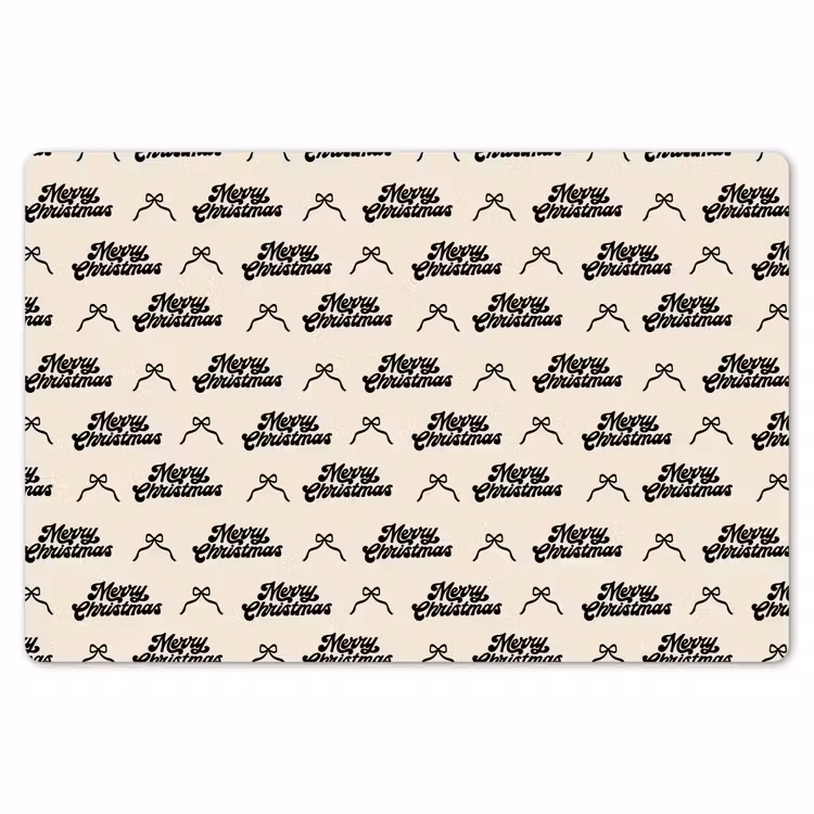 Placemat - 6 stuks - Tekst - Crème - Zwart - Kerst — 7