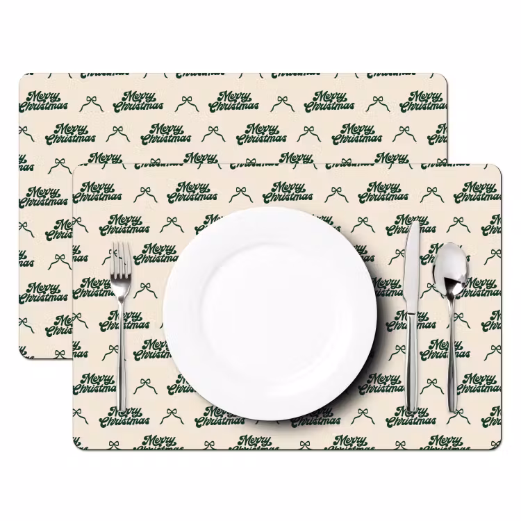 Placemat - 6 stuks - Tekst - Groen - Strik — 2