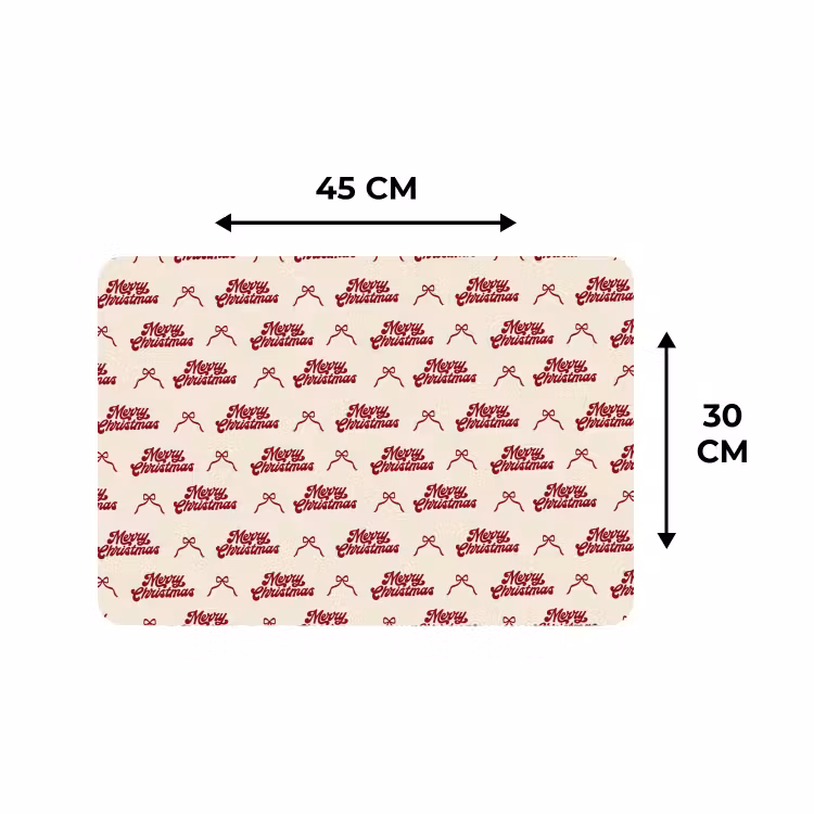 Placemat - 6 stuks - Tekst - Rood - Crème - Strik — 3