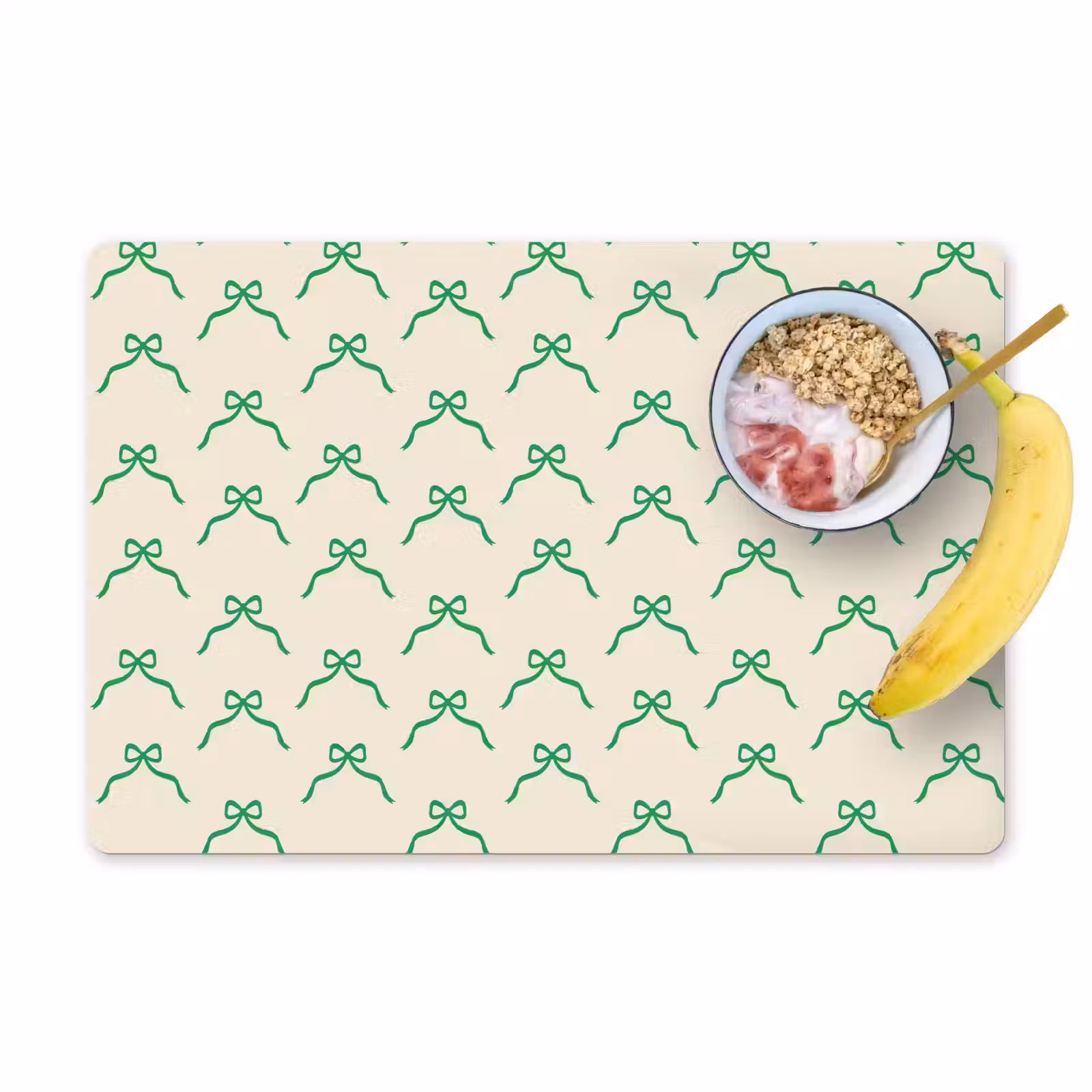 Placemat - 6 stuks - Strik - Crème - Groen - Kerst — 1