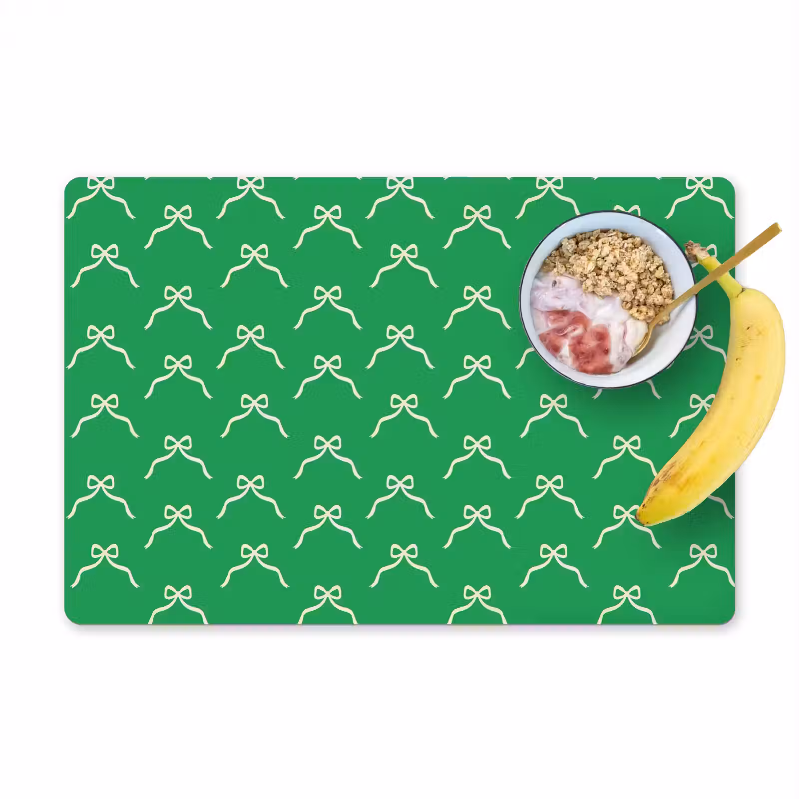 Placemat - 6 stuks - Strik - Kerst - Groen - Wit — 1