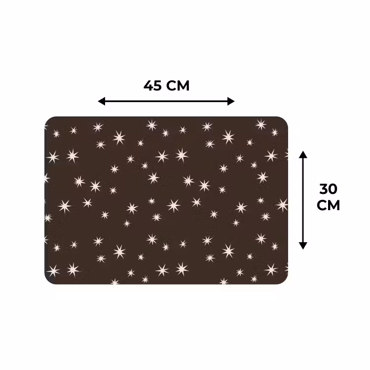 Placemat - 6 stuks - Bruin - Ster - Kerst — 3