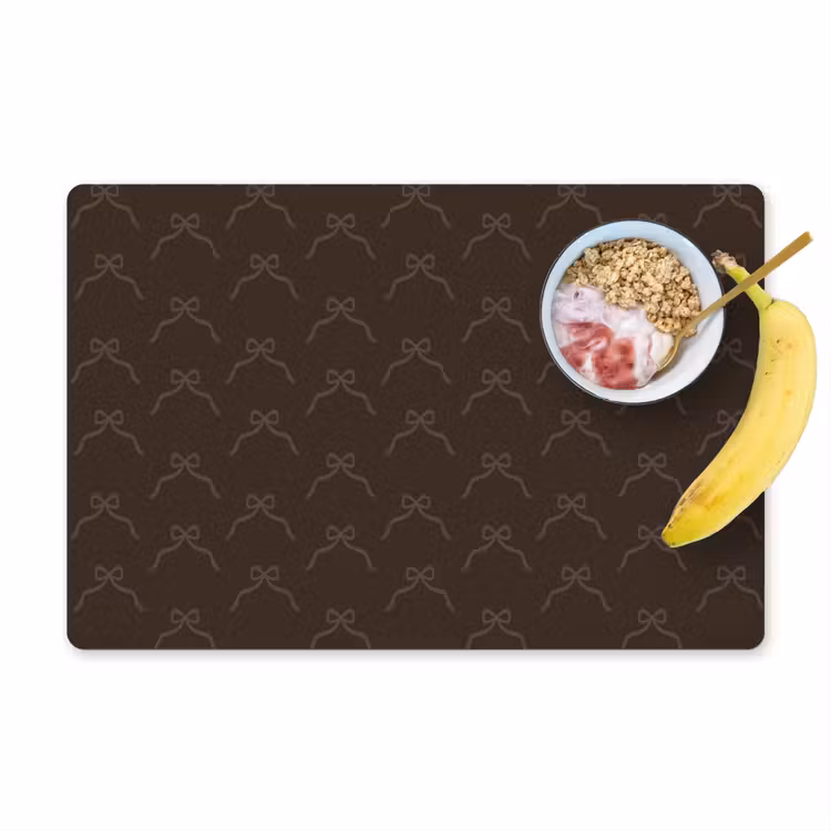 Placemat - 6 stuks - Kerst - Bruin - Strik — 1