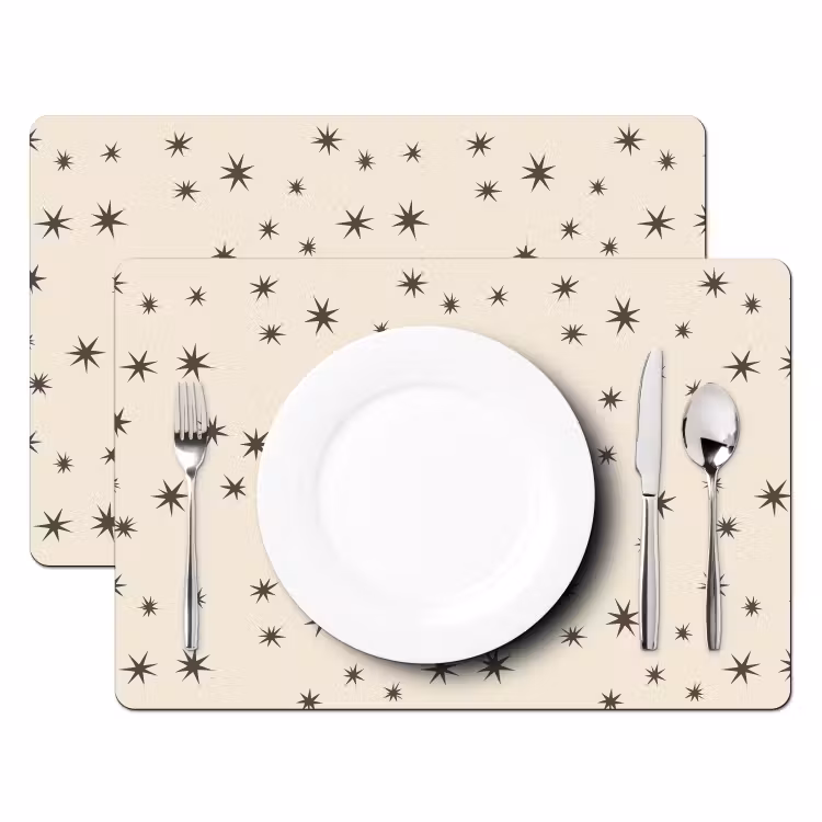 Placemat - 6 stuks - Kerst - Ster - Bruin — 2