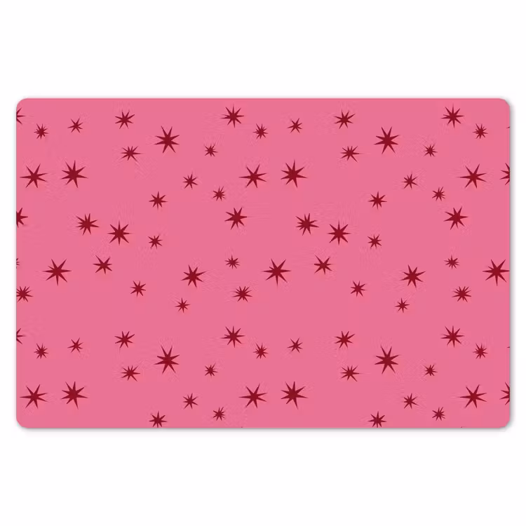 Placemat - 6 stuks - Kerst - Ster - Rood - Roze — 7