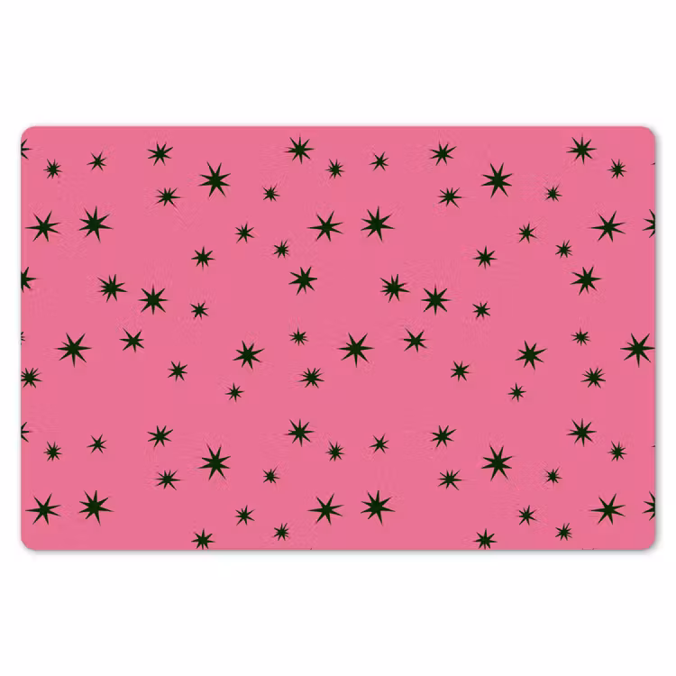 Placemat - 6 stuks - Ster - Groen - Roze - Kerst — 7